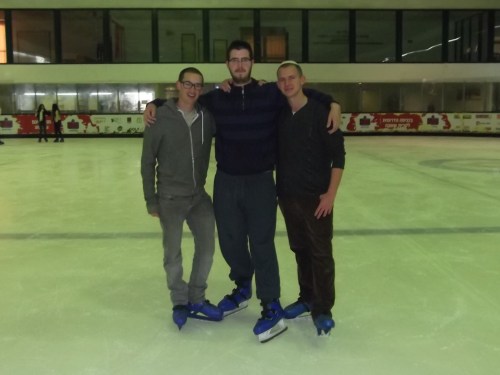 On the ice with my American friends