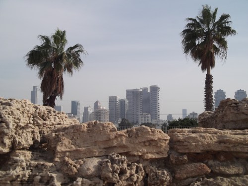 The new coming out of the old - Tel Qasile ruins and the towers of Tel Aviv