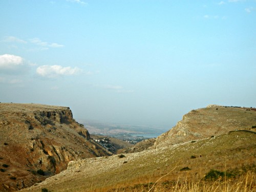 Mount Nitai on the left and Mount Arbel on the right