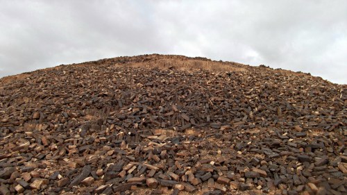 A huge pile of natural bricks