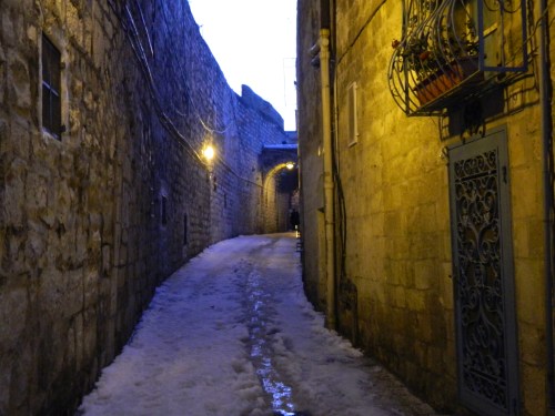 Narrow corridors at dusk