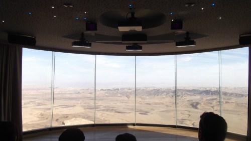 The curtains open to reveal the crater