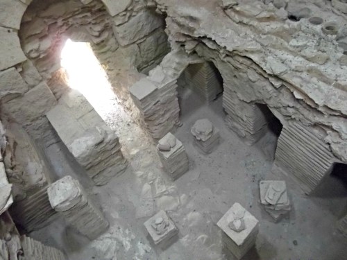 The floor of the bathhouse