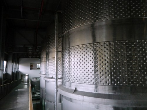 Huge stainless steel vats