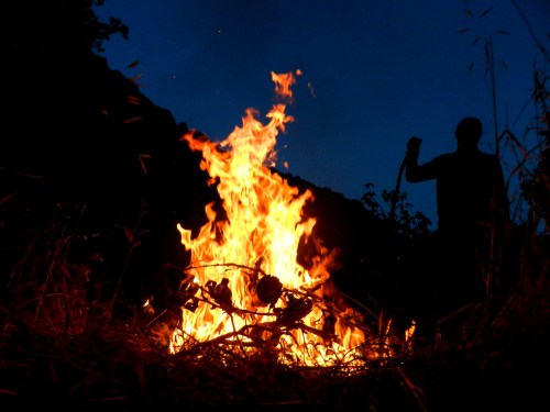 Impromptu bonfire