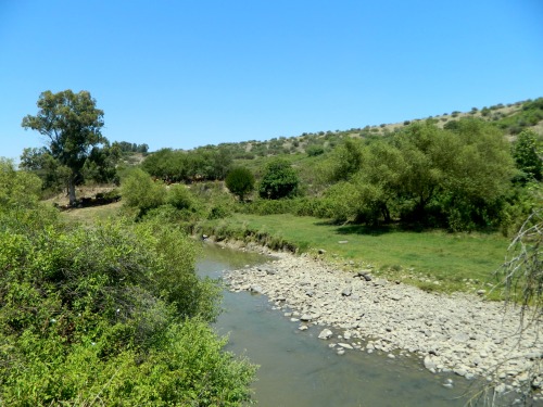 The Jordan River gently flowing by