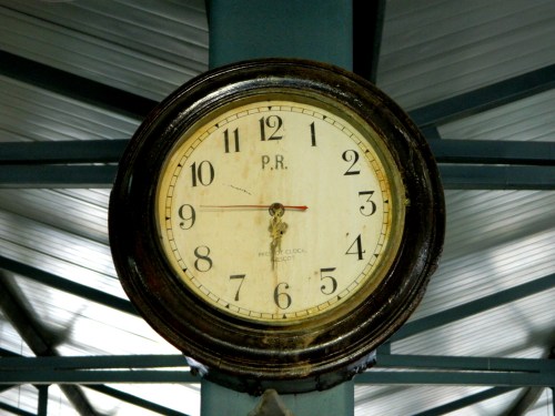 Old train station clock