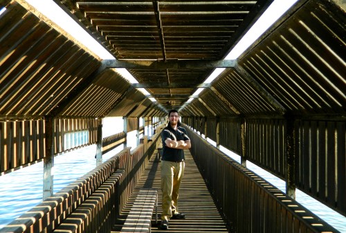 In the floating bridge