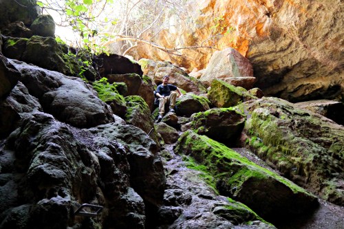 Sitting in the entrance cavern