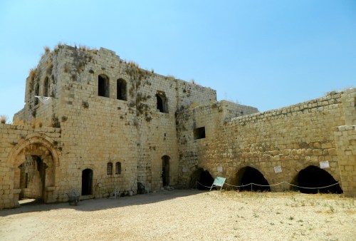 Inside the castle courtyard