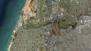 Yarkon Park snaking across Tel Aviv