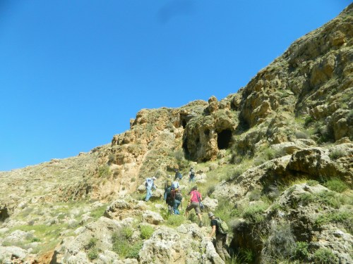 Approaching Namerim Cave from Wadi Auja