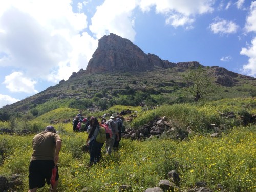 Climbing the base of Mount Nitai