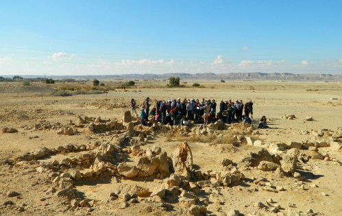 Gathered at an ancient temple