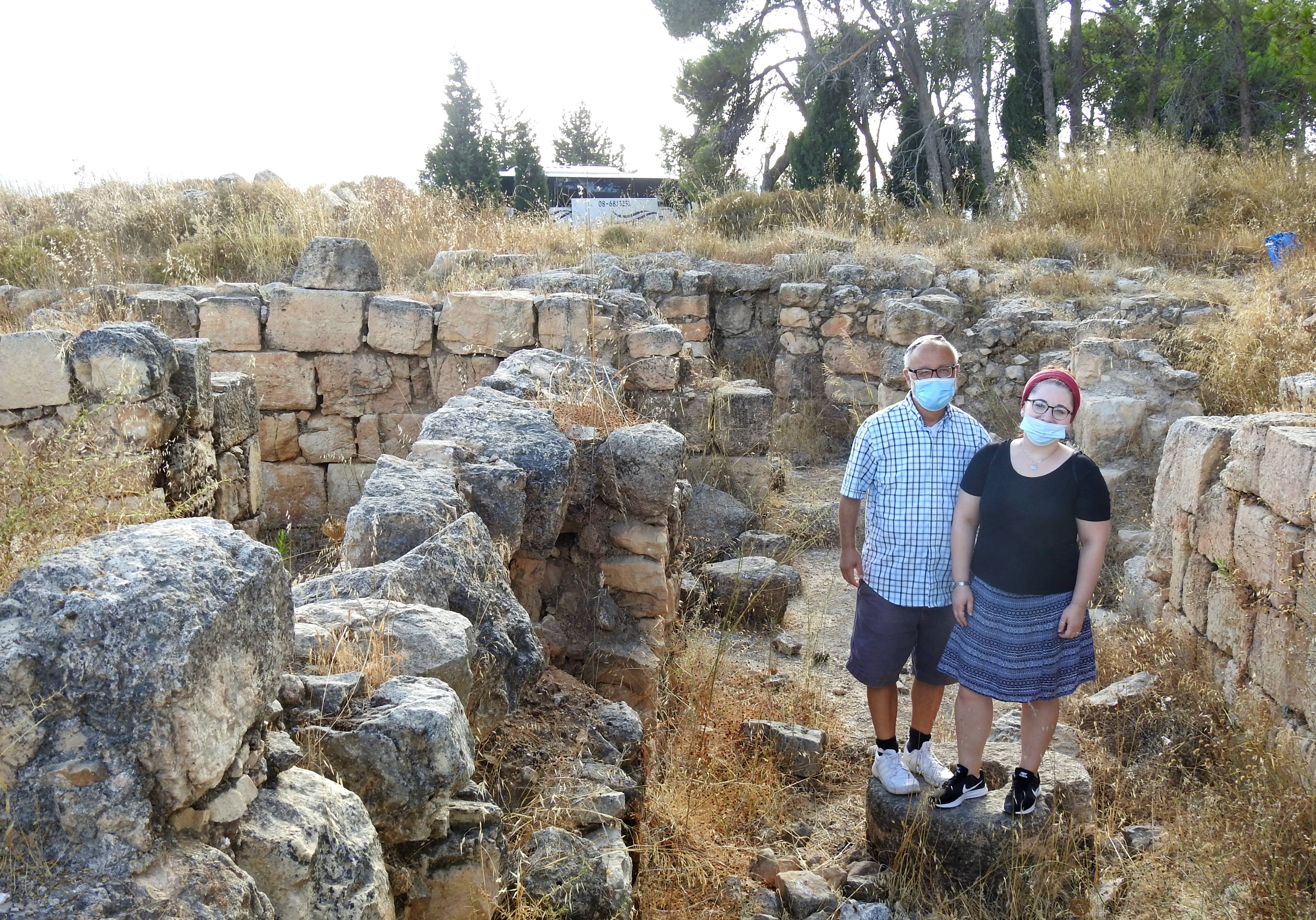 Happy adventurers in the ruins