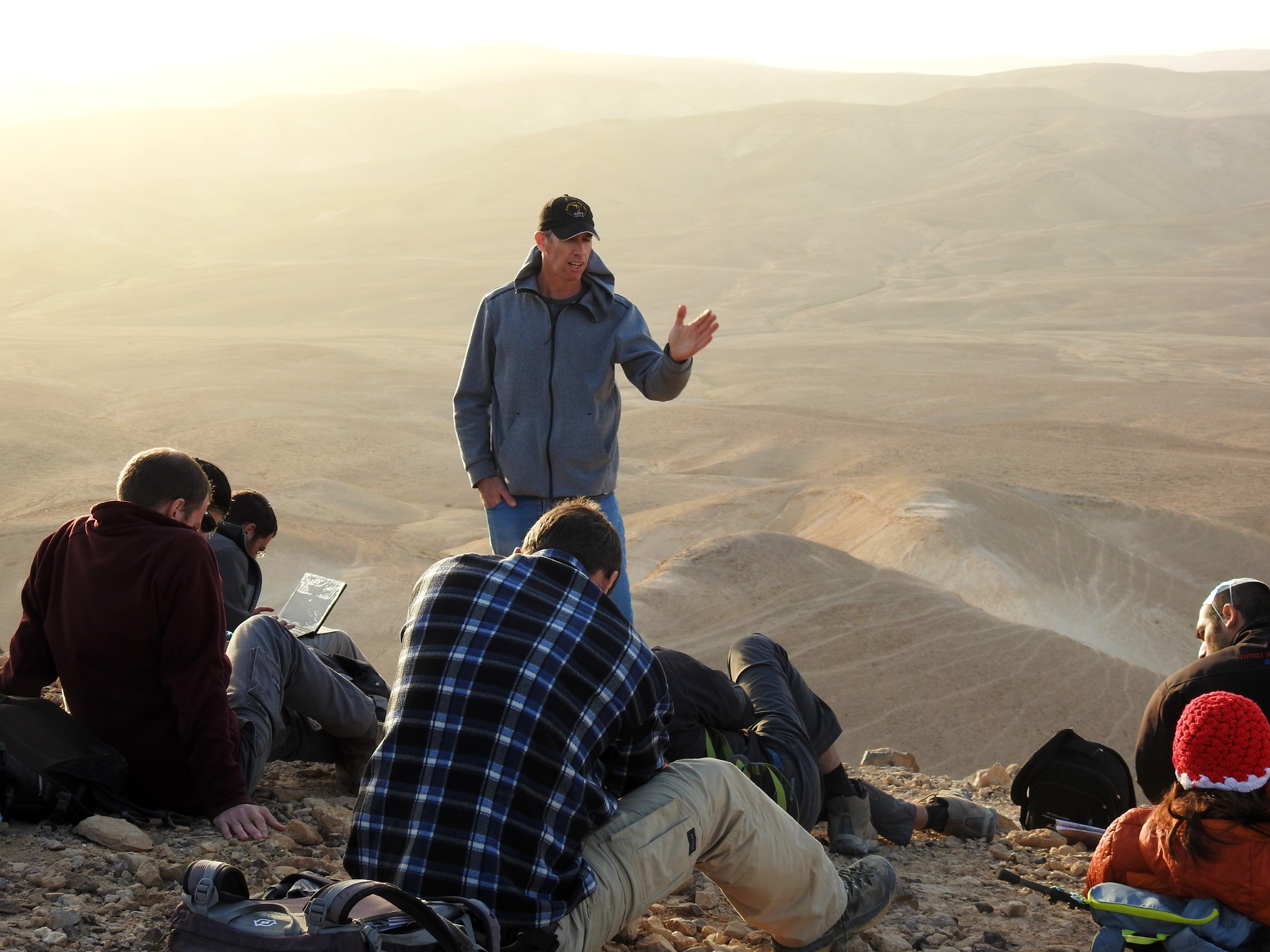 Dvir lecturing in the howling winds