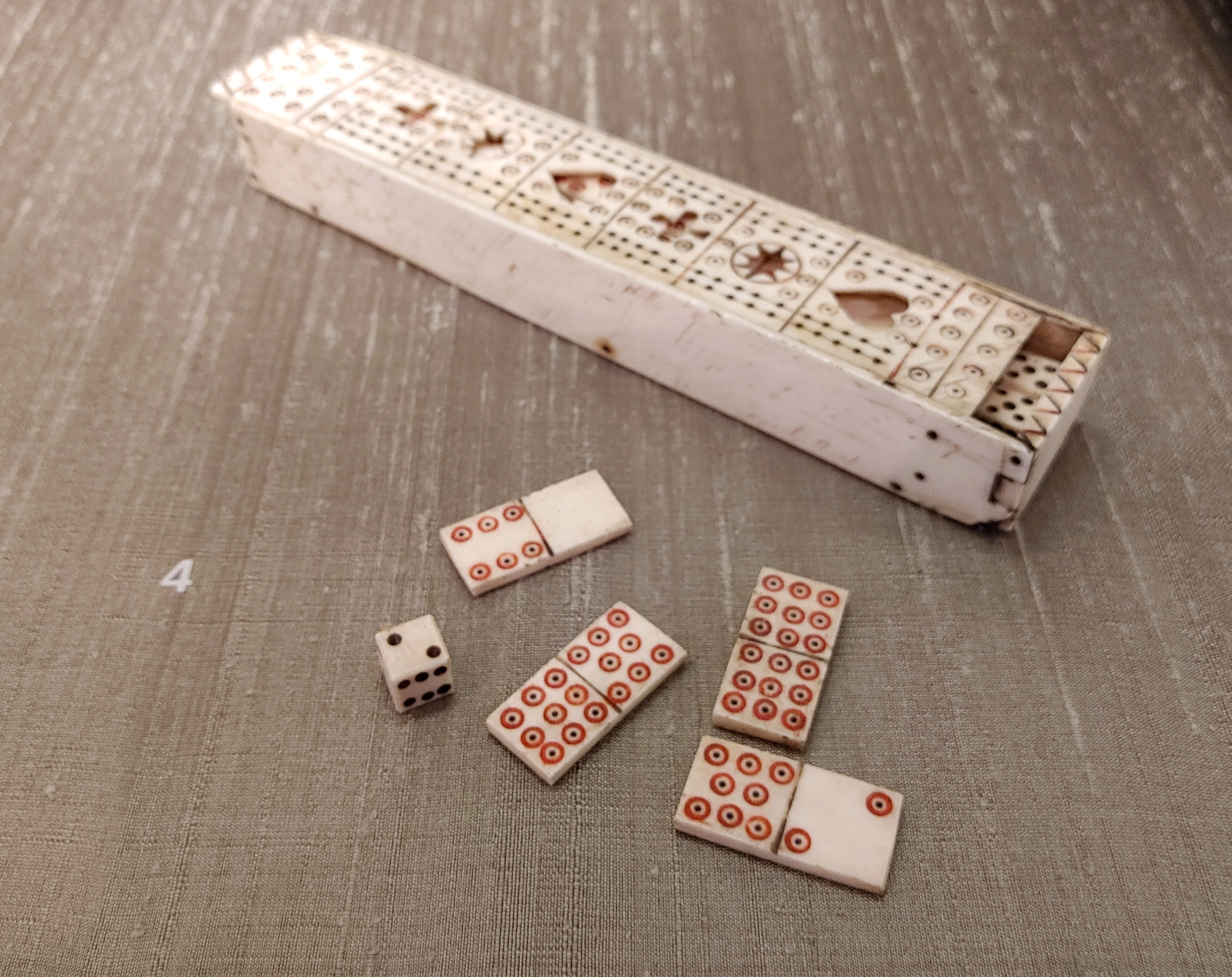 An ancient ivory domino set